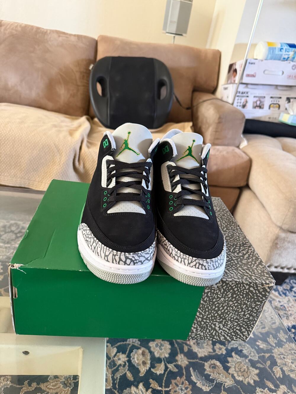Air Jordan 3 Retro Pine Green Black Cement Size 10.5 OG All CT8532-030
